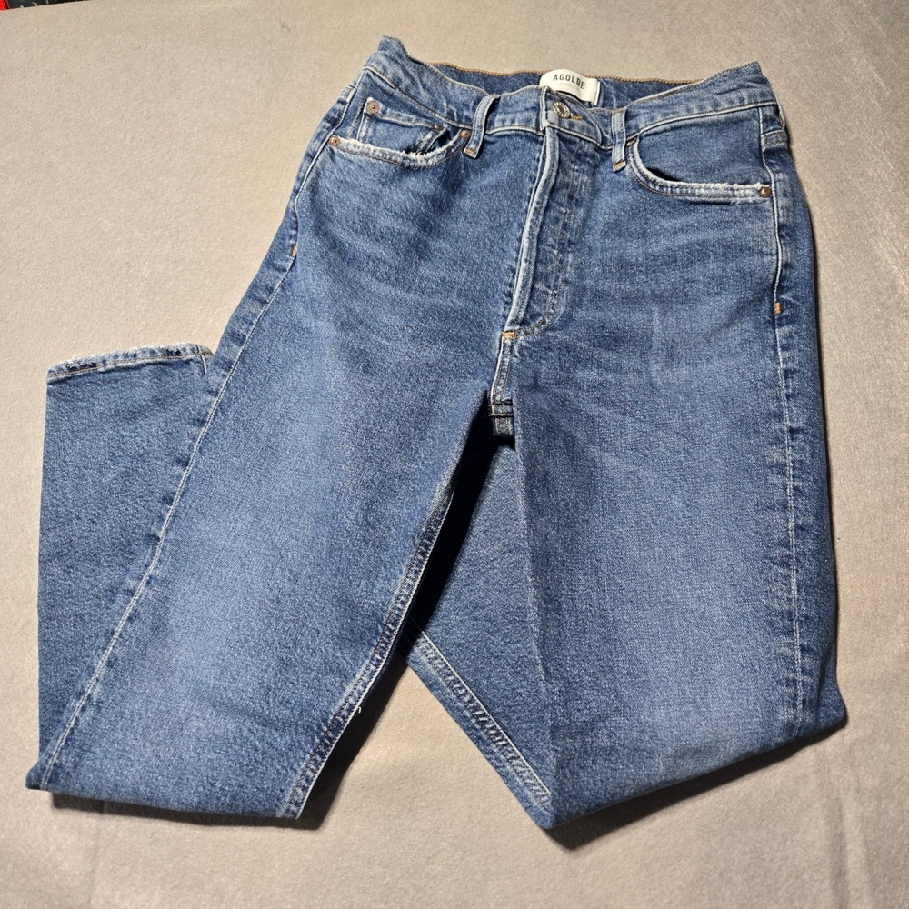 AGOLDE Nico High Rise Slim Fit Jeans Medium Blue Wash Organic Cotton Size‎ 27